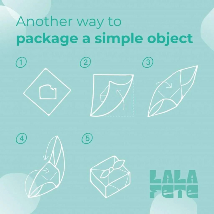 la la fete - inpakdoek - tokyo confetti - bruin