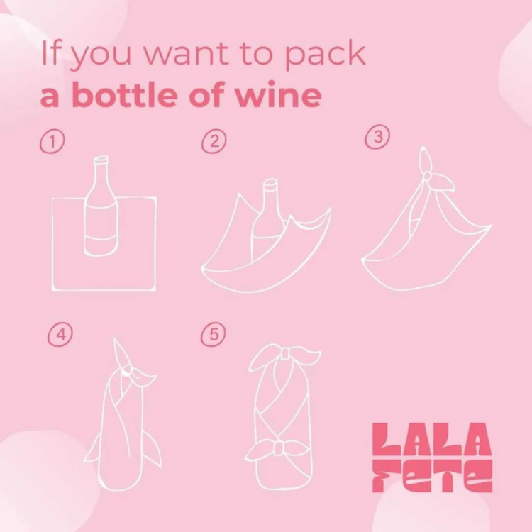 la la fete - inpakdoek - tokyo confetti - bruin