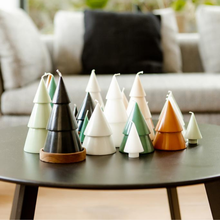 Christmas tree candle - black - L