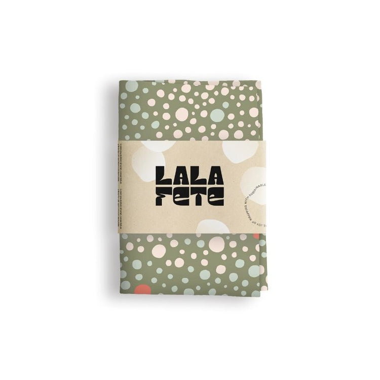 wrapping cloth - deaux dots - olive green