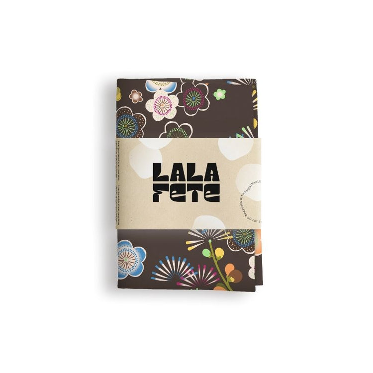 la la fete - inpakdoek - tokyo confetti - bruin