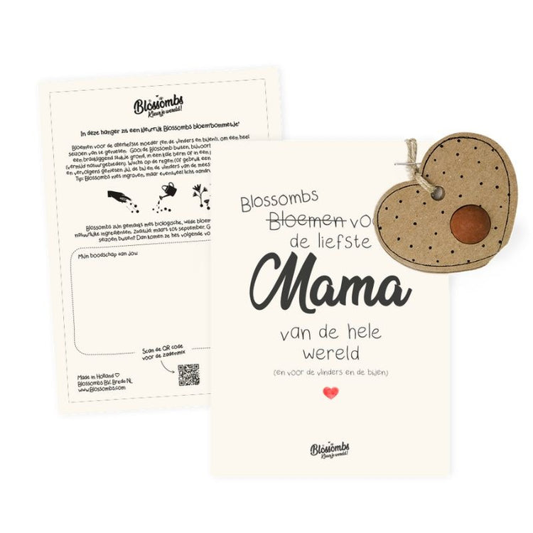 blossombs - bloembomhanger met kaart - mama