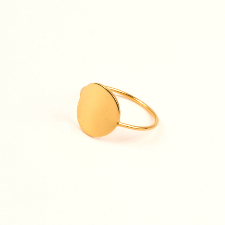 charlotte wooning - ring geometry coin - goud
