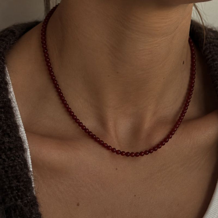soï - luna necklace - garnet
