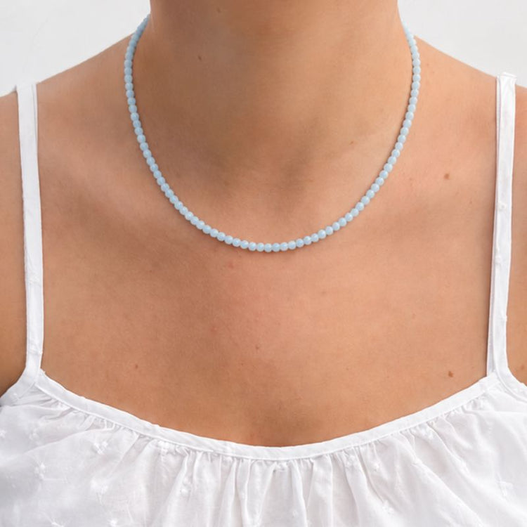 soï - luna ketting - aquamarijn