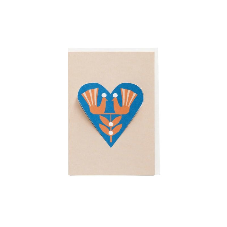 jurianne matter - heart kaart vogels- lichtroze