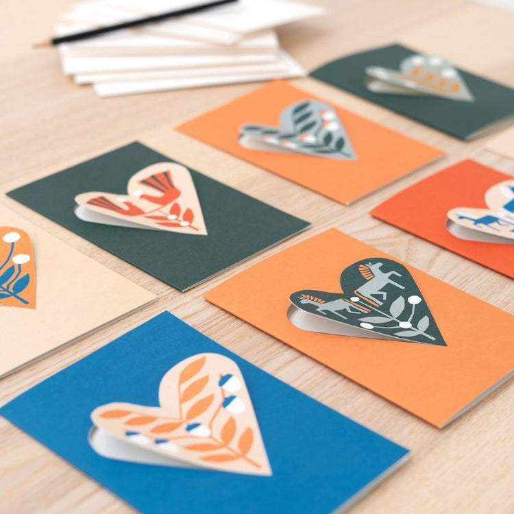 jurianne matter - heart kaart eikeltjes - blauw