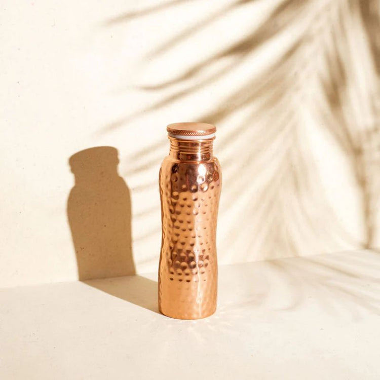 Forrest & Love - copper water bottle - curve hammered - 600 ml