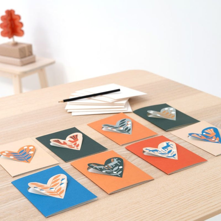 jurianne matter - heart kaart vogels- lichtroze