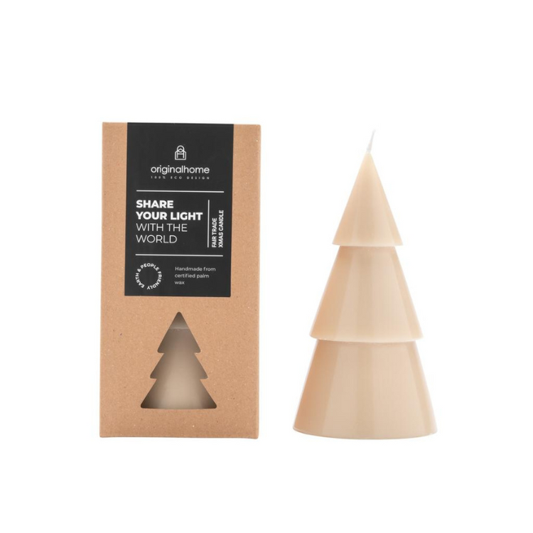 original home - kerstboom kaars - beige - l