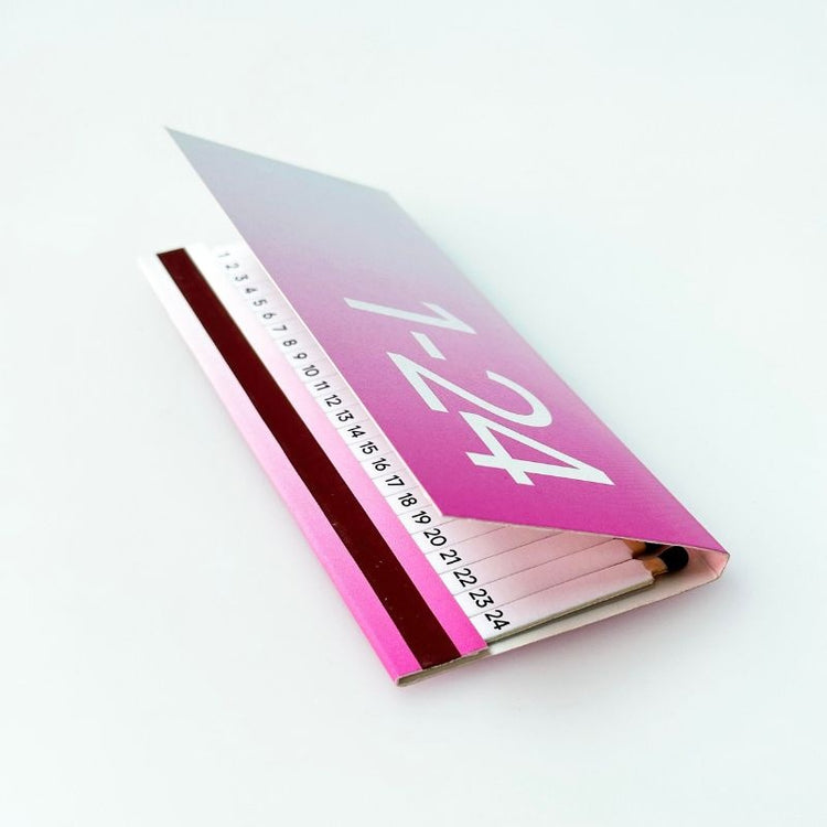 mo man tai - matchbook adventskalender - hot pink