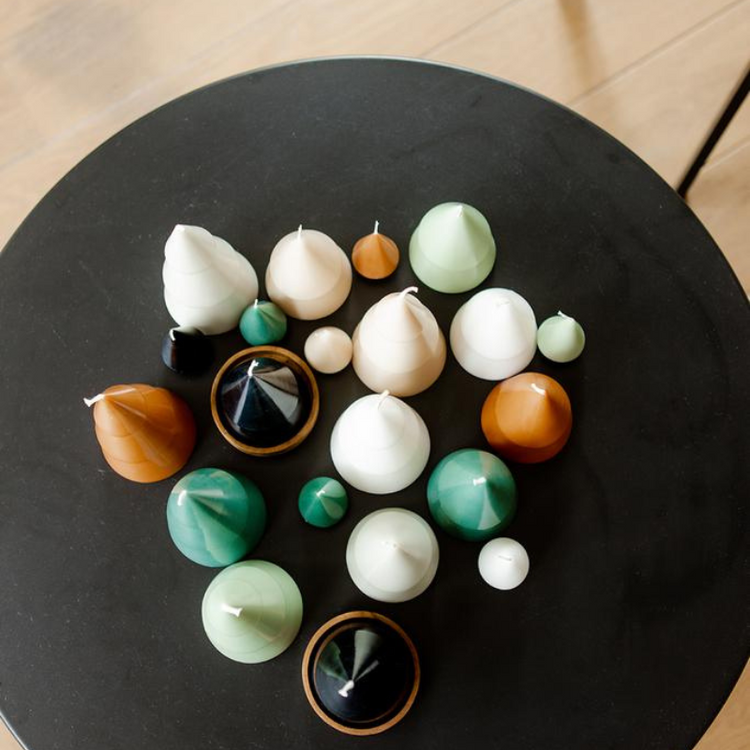 Christmas tree candle - black - L