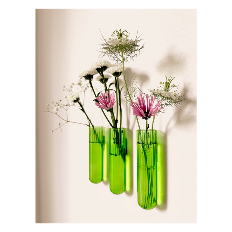 muurbloempjes XL groen set van 3