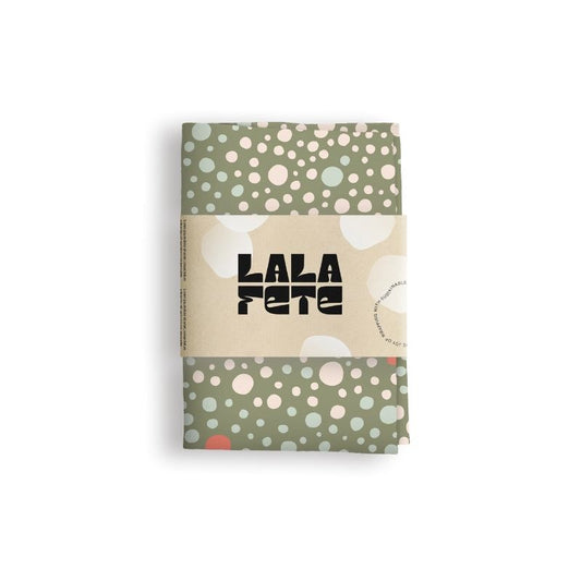 wrapping cloth - deaux dots - olive green