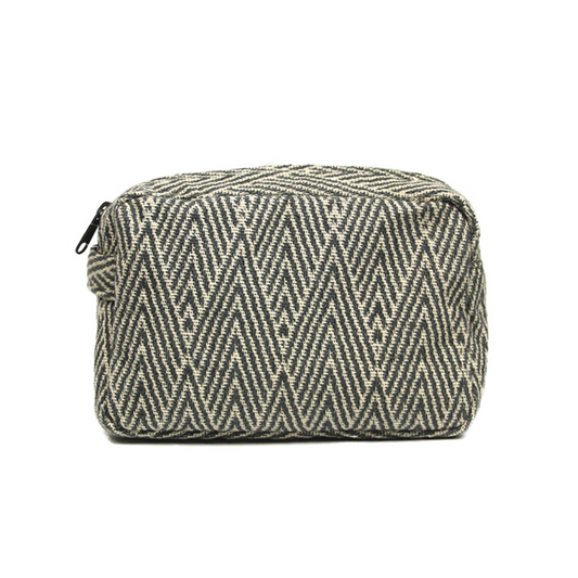 toiletry bag herringbone - m - grey