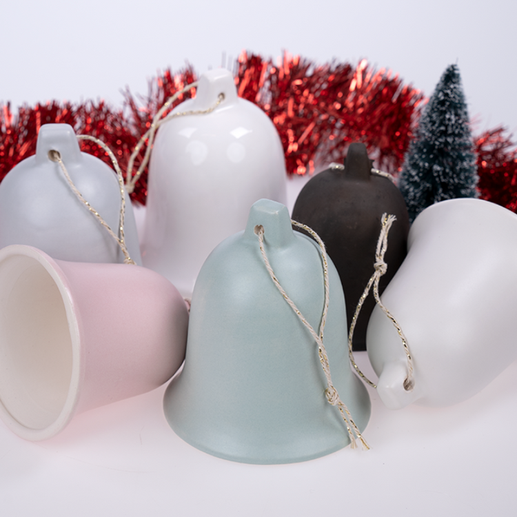 Christmas bell ceramic - pink