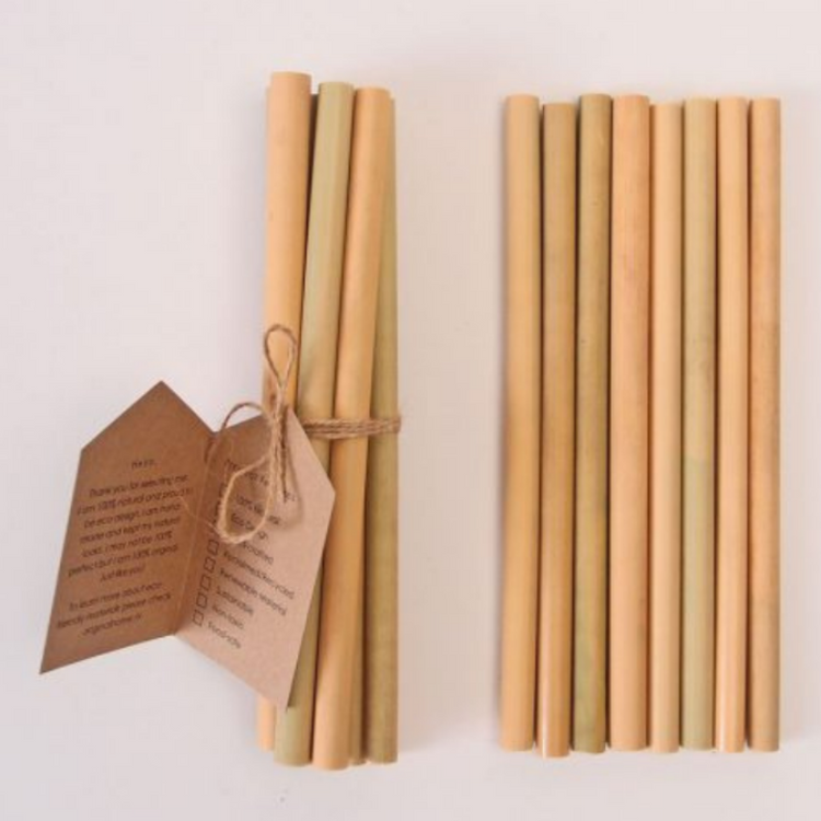 bamboo straws - set of 9