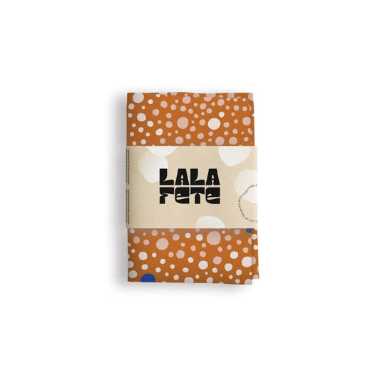 wrapping cloth - deaux dots - coral