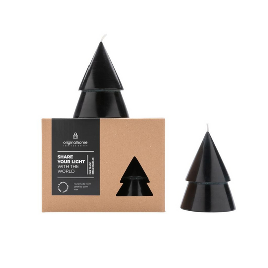 Christmas tree candle - black - M