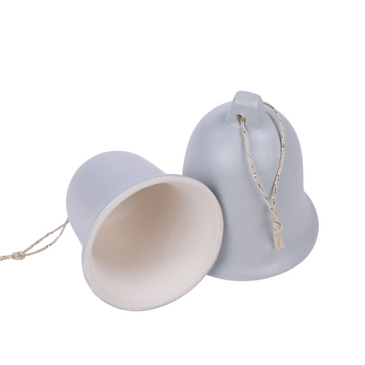 Christmas bell ceramic - grey