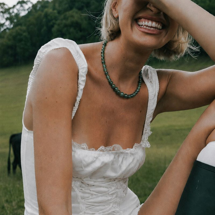 soï - vera necklace - green moss agate