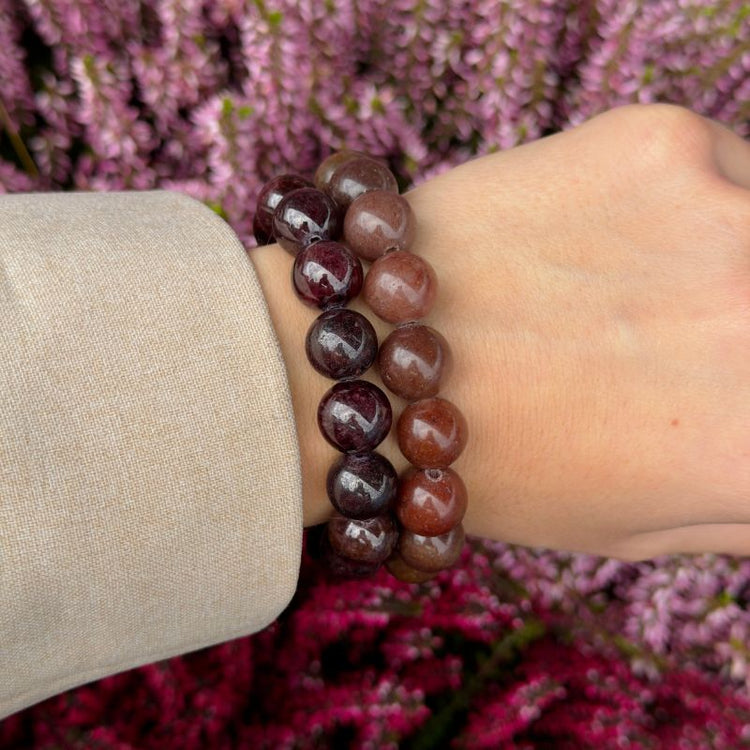 soï - chunky bracelet - garnet