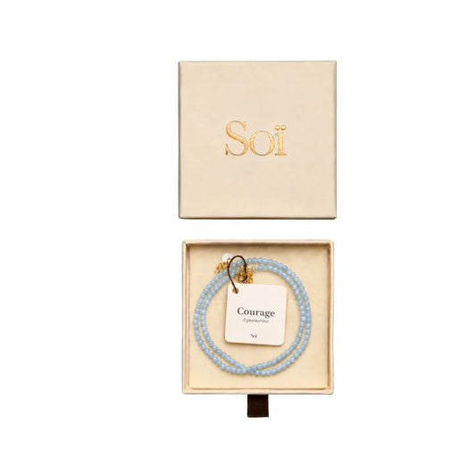 soï - luna ketting - aquamarijn