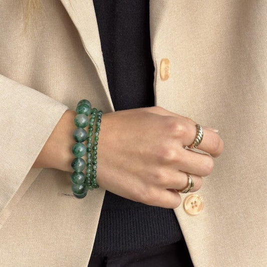 soï - chunky armband - mosgroen agaat