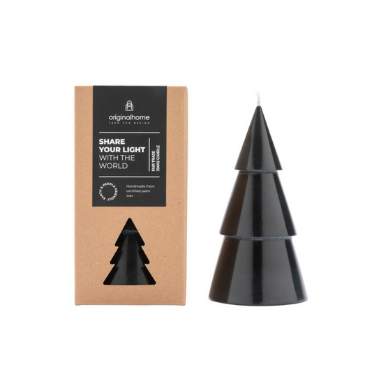 Christmas tree candle - black - L