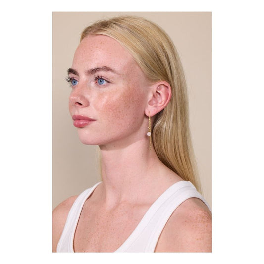 soï - ella oorbellen - roze jade, gedrage