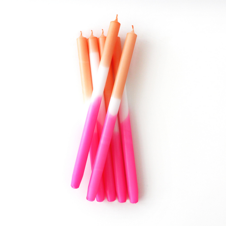 mo man tai - dip dye candle - poppy punch