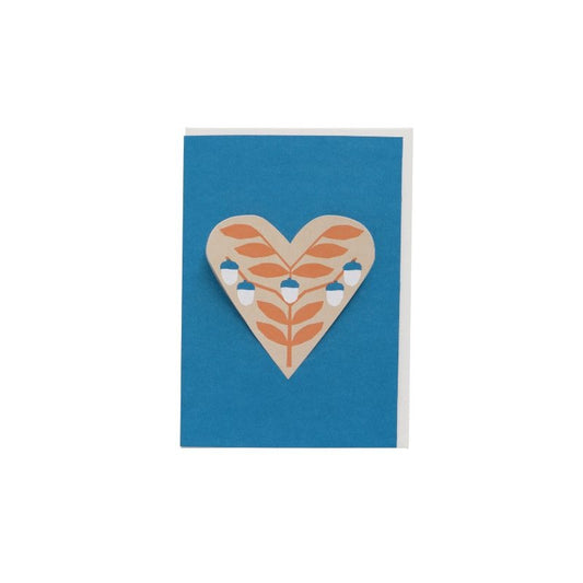 jurianne matter - heart kaart eikeltjes - blauw