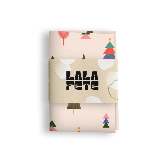 wrapping cloth - xmas forest cream