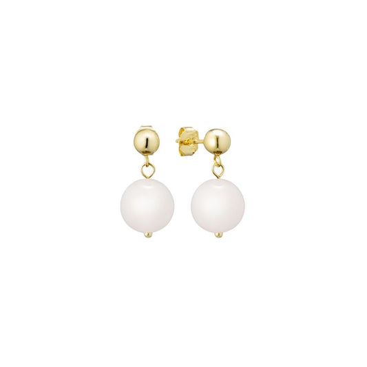 soï - nora oorbellen - roze jade