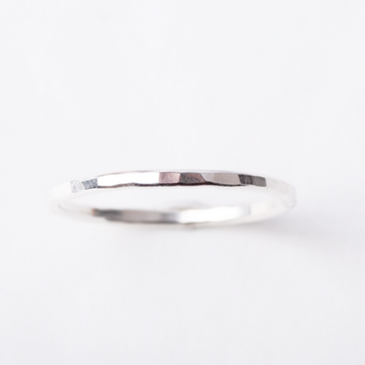 ring hammered - zilver