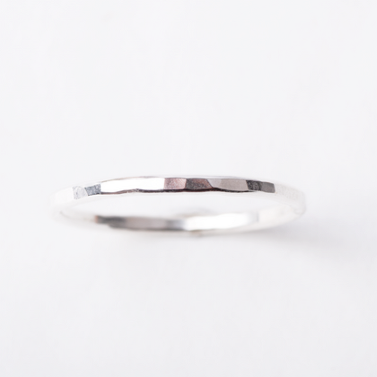 ring hammered - zilver