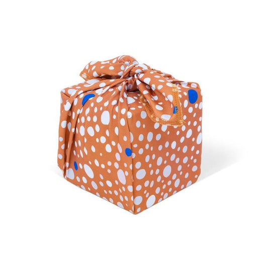 wrapping cloth - deaux dots - coral