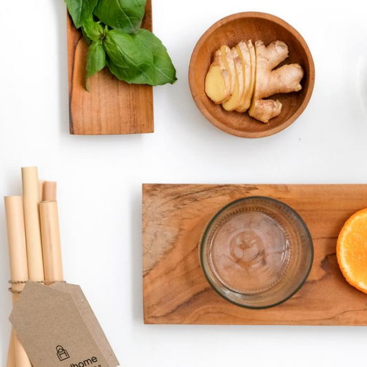 bamboo straws - set of 9