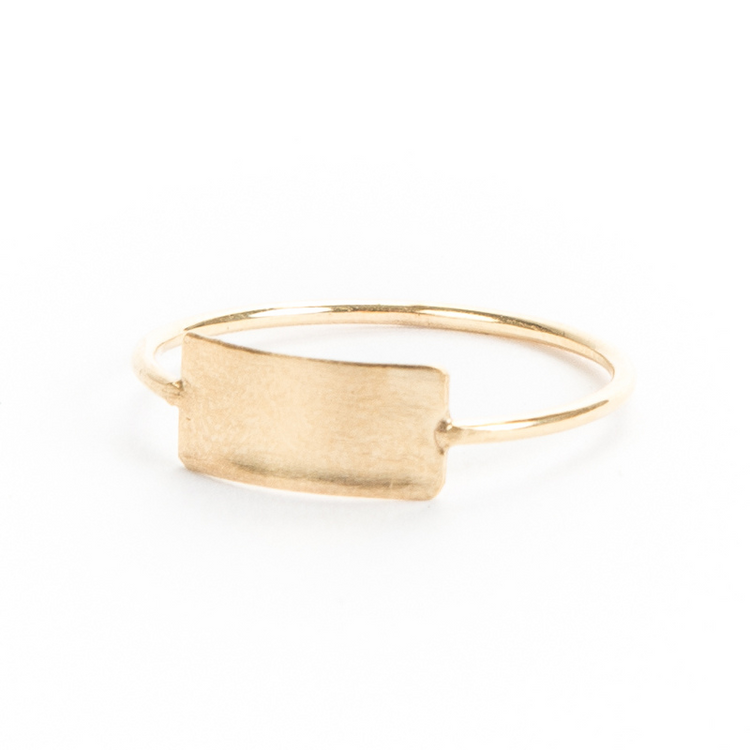 ring geometry rectangle - gold