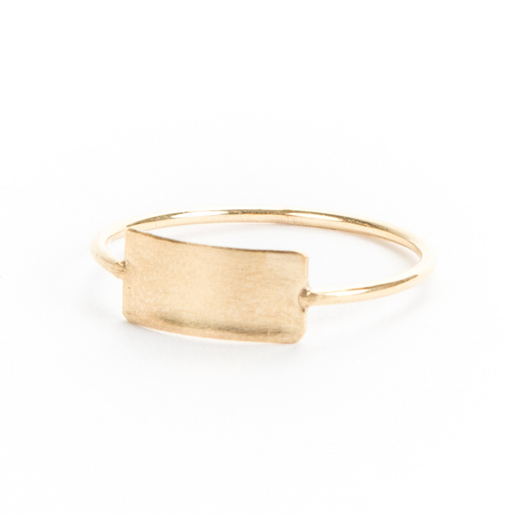 ring geometry rectangle - goud