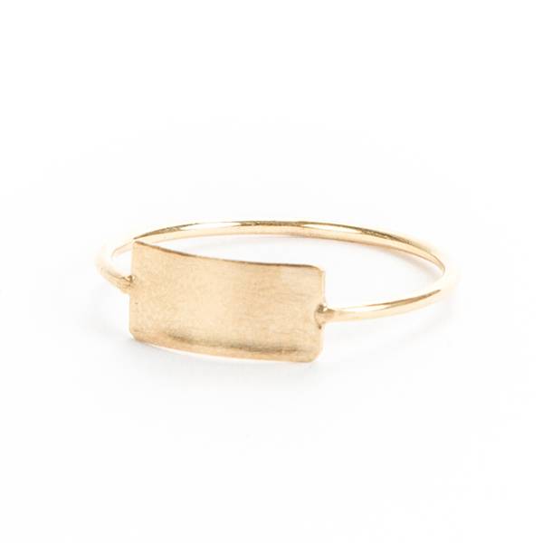 ring geometry rectangle - zilver