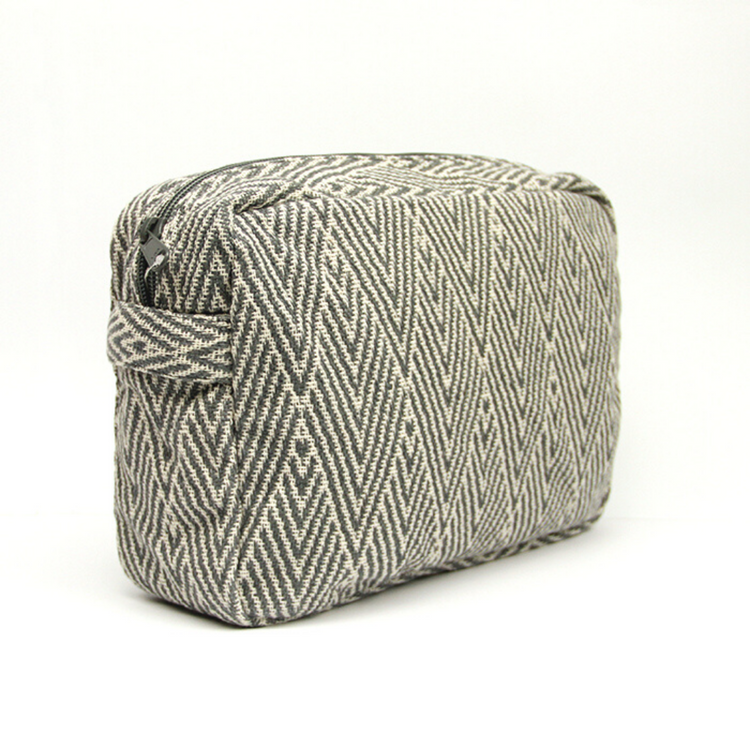 toiletry bag herringbone - l - grey